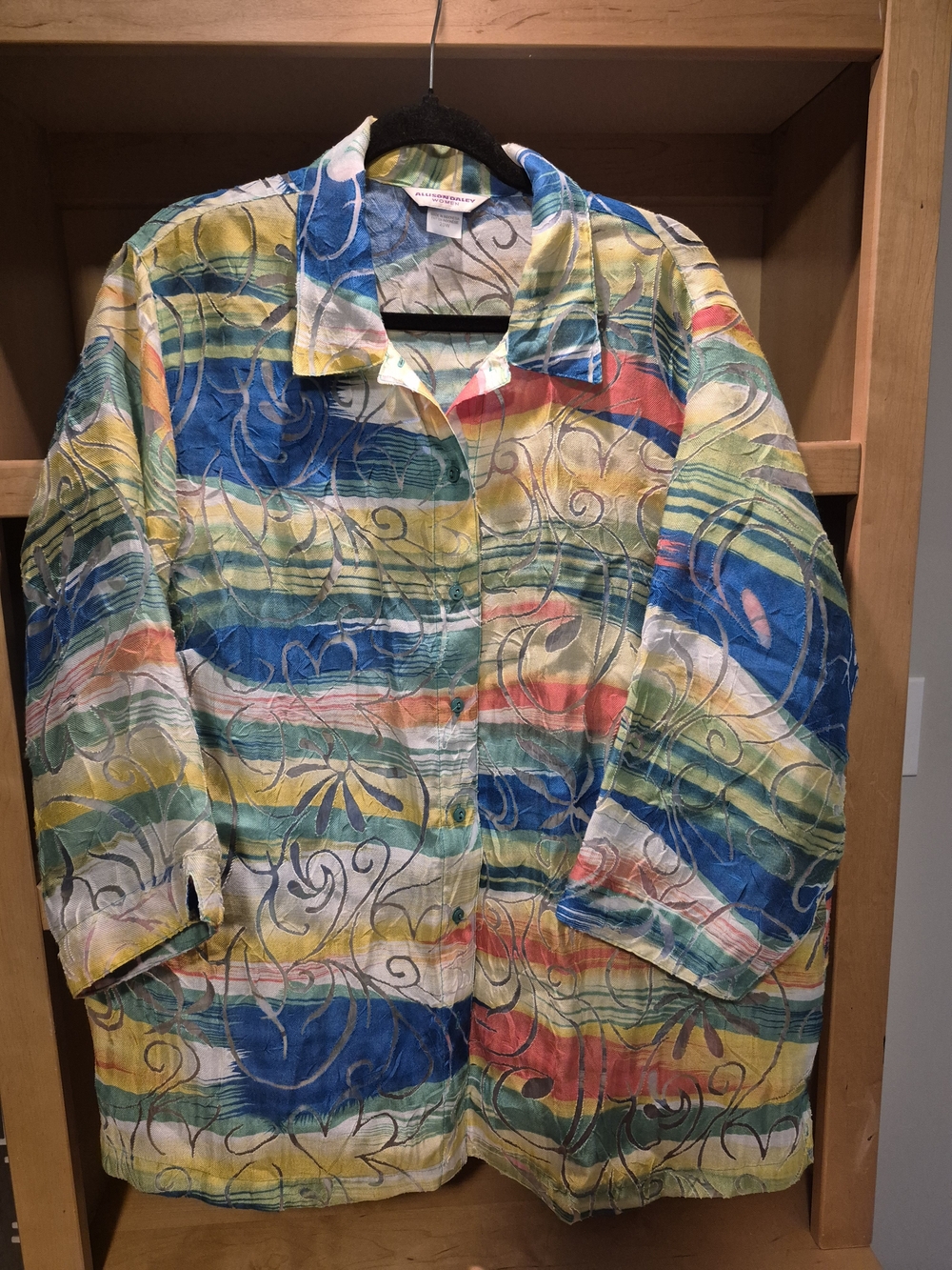 Allison Daley Multi-Color Casual Button-Up Blouse